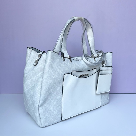 Steve Madden Bparker White Logo Handbag Purse, pouch, ID holder NWT - Picture 3 of 12
